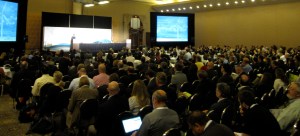 Interior Secretary Sally Jewell addresses a packed ballroom