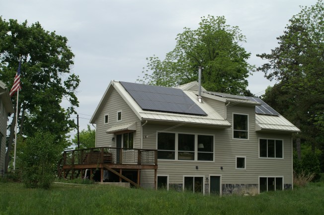 solar panels on a house