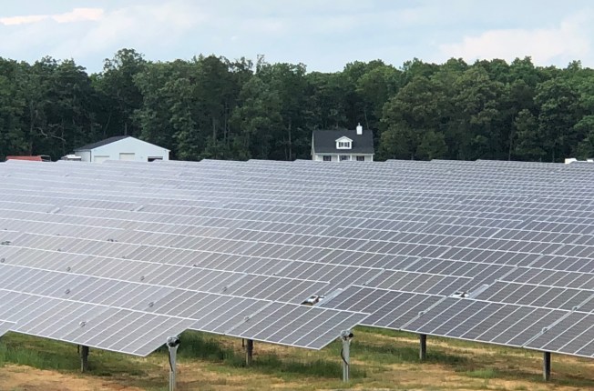 Solar arrays at the Palmer Solar Center in Troy, Virginia