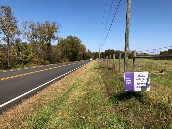 Pageland Lane, currently running through farms and parks, will be the central artery of the new data center district. 