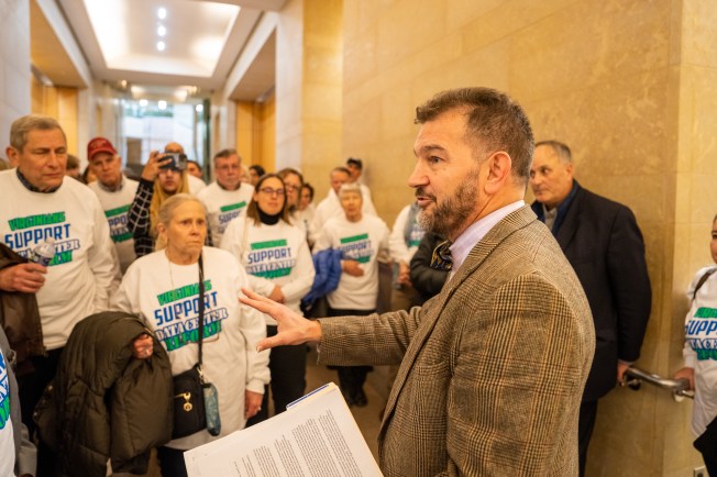 Senator Petersen and a group of advocates 