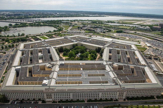 Aerial view of the Pentagon.